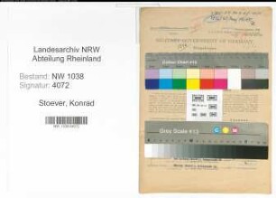 Entnazifizierung Konrad Stoever , geb. 26.08.1892 (Beamter)