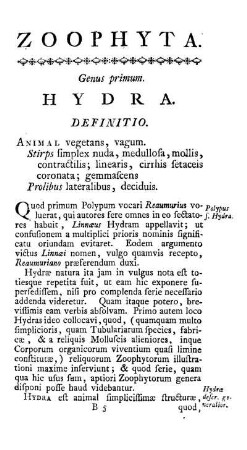 Genus primum. Hydra.