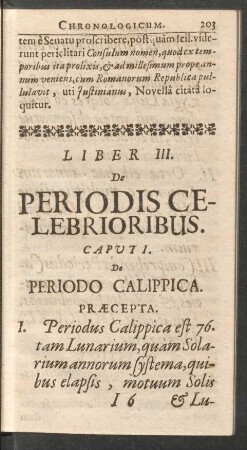 Liber III. De Periodis Celebrioribus.