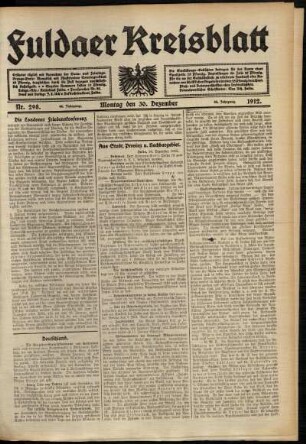 Ausgabe vom Montag, den 30. Dezember 1912.