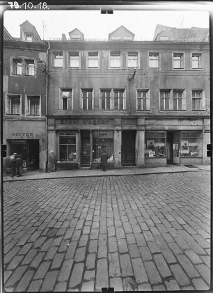 Meißen-Altstadt, Fleischergasse 13. Wohnhaus mit Läden (um 1580, Umbau 17. Jh.). Straßenfront