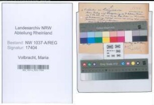 Entnazifizierung Maria Volbracht , geb. 00.00.0000 (Lehrerin)