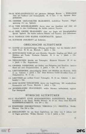 Römische Altertümer (Nr. 355-368)