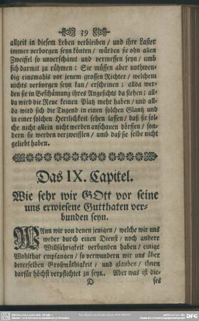 Das IX. Capitel. Wie sehr wir GOtt vor seine uns erwiesene Gutthaten verbunden seyn