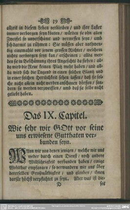 Das IX. Capitel. Wie sehr wir GOtt vor seine uns erwiesene Gutthaten verbunden seyn