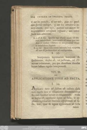 Tit. III. De Applicatione Iuris Ad Facta.