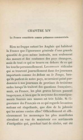 Chapitre XIV. La France considérée comme puissance commerciale