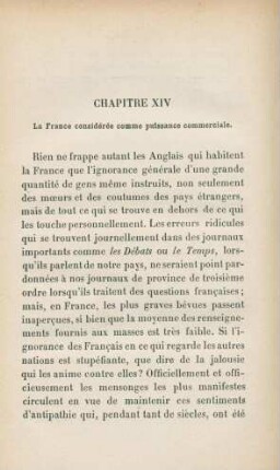 Chapitre XIV. La France considérée comme puissance commerciale