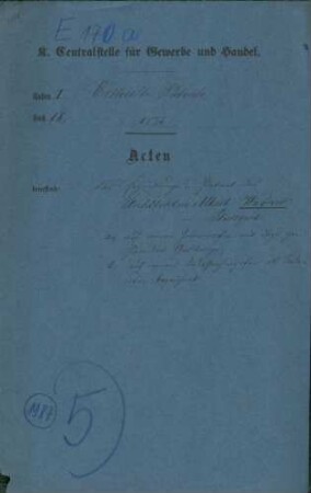 Patent des Architekten Albert Wagner in Stuttgart a) auf einen Zimmerofen mit dazu gehörender Gaslampe b) auf einen Wasserheizofen als Badeofen bezeichnet
