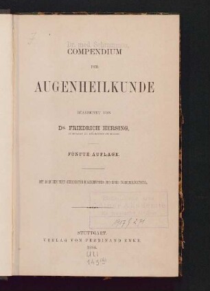 Compendium der Augenheilkunde
