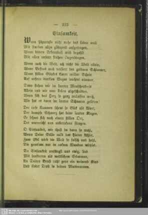 Einsamkeit