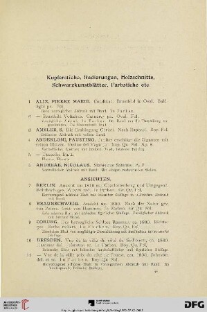 Kupferstiche, Radierungen, Holzschnitte, Schwarzkunstblätter, Farbstiche etc.