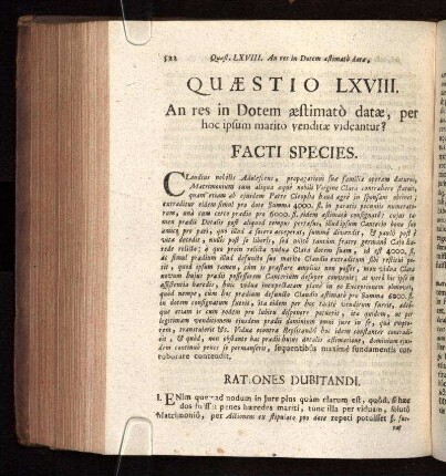 Quæstio LXVIII. An res in dotem æstimatò datæ, per hoc ipsum marito venditæ videantur?