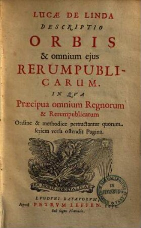 Descriptio orbis & omnium ejus rerum publicarum