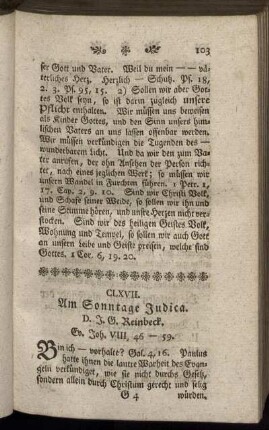 CLXVII. Am Sonntage Judica. Ev. Joh.VIII, 46-59.