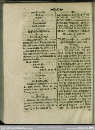 LIII. Extremum, Posteriorem Scolpeti Partem Claudens Ferrum (germanice die SchwantzSchraube) Improviso Per Dextrum Oculi Canthum Immissum, Et Ultra Quinque Annos In Capite Detentum