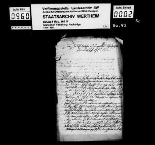 Streitigkeiten zwischen dem Virneburger Amtmann Johann Peter Frohn und dem Virneburger Landvogt und Rentschreiber Georg Kaspar Rosenwaller.
