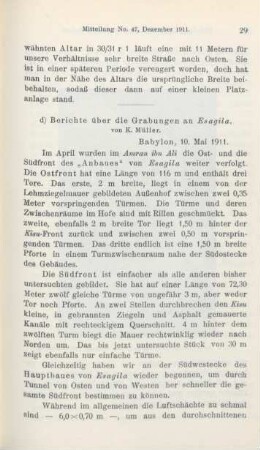 2d. Berichte über die grabungen amn Esagila