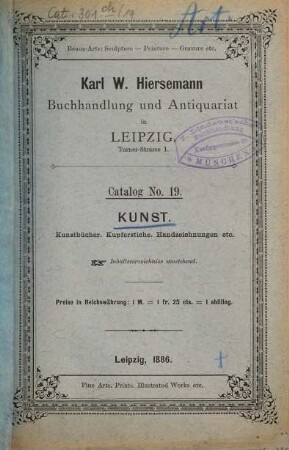 Katalog. 19. 1886