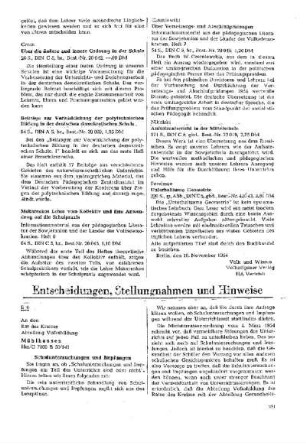 Schuluntersuchungen und Impfungen : E 6 ; [Entscheidungen, Stellungnahmen und Hinweise]