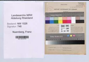 Entnazifizierung Franz Nuernberg , geb. 11.03.1903 (Angestellter)