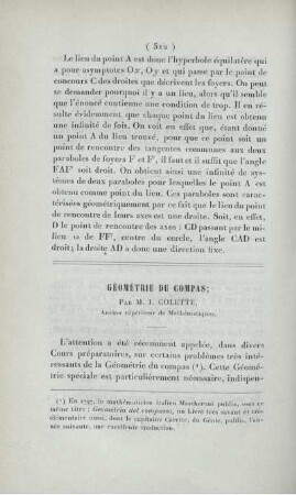 Géométrie du compas.