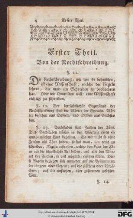 Erster Theil. Von der Rechtschreibung.
