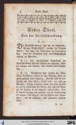 Erster Theil. Von der Rechtschreibung.
