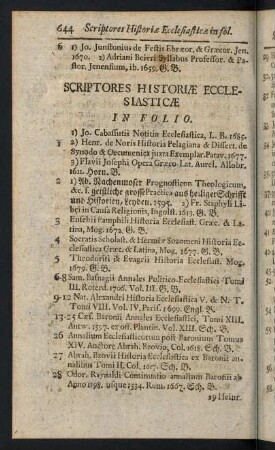 644-675, Scriptores Historiae Ecclesiasticae