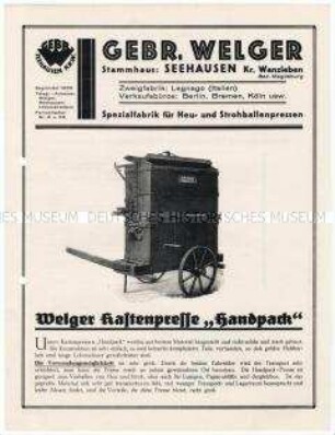 Kastenpresse der Firma Welger