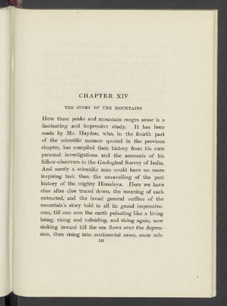 Chapter XIV The story of the mountains