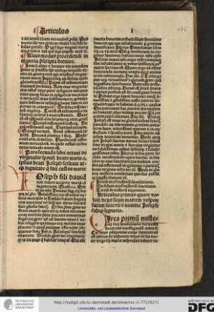 Articulus primus quare voluit deus suam matrem desponsatam fore viro nomine Joseph fabro lignario.