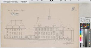 Unna (Unna) Lehrerseminar Hofansicht 1911 1 : 100 48 x 84 Druck Staatshochbauamt Soest