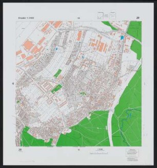 29 [= früher 35] : Gemarkungen Dresden Klotzsche, Dresdner Heide, Hellerau, Hellerberge, 1995 : 29 [= früher 35] : Gemarkungen Dresden Klotzsche, Dresdner Heide, Hellerau, Hellerberge. - 5. Aufl. - [Dresden : Stadtvermessungsamt], 1995. - 1 Kt. : mehrfarb.