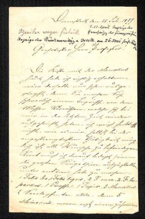 Schreiben Friedrich Kerz
