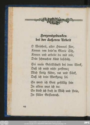 Herzensgedanken bei der äußeren Arbeit