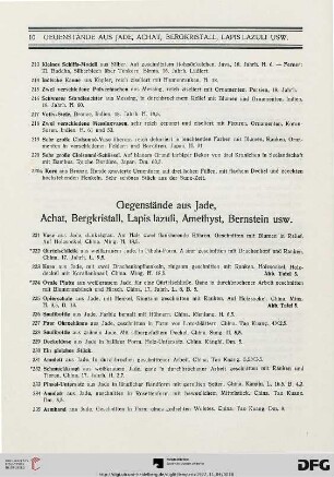 Gegenstände aus Jade, Achat, Bergkristall, Lapis lazuli, Amethyst, Bernstein usw. (nr. 221-265)