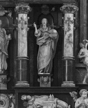 Grabmal des Fürstbischofs Dietrich von Fürstenberg: Christus und der Bischof Meinwerk