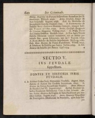 622-643, Sectio V. Ius Feudale suppeditans