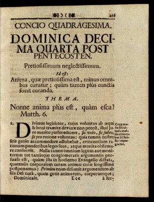 Concio Quadragesima. Dominica Decima Quarta Post Pentecosten.