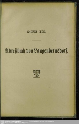 Sechster Teil. Adreßbuch von Langenbernsdorf
