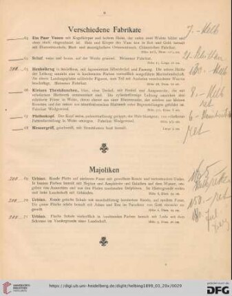 Majoliken (Nr. 69-71)
