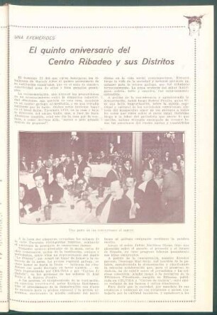 Una efemérides : El quinto aniversario del Centro Ribadeo y sus Distritos