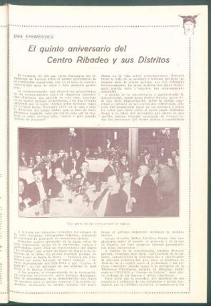 Una efemérides : El quinto aniversario del Centro Ribadeo y sus Distritos