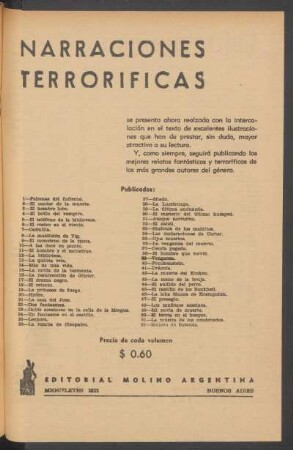 "Narraciones Terroríficas" publicados