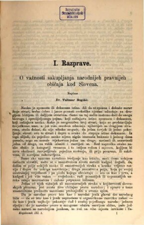 Književnik : časopis za jezik i poviest hrvatsku i srbsku, i prirodne znanosti, 3. 1866