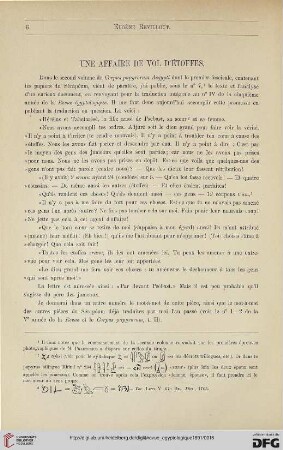 6: Une affaire de vol d'étoffes