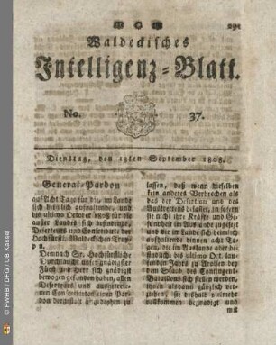 No. 37. Dienstag, den 13ten September 1808