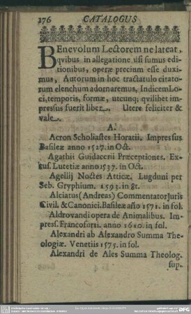 [Catalogus Autorum]