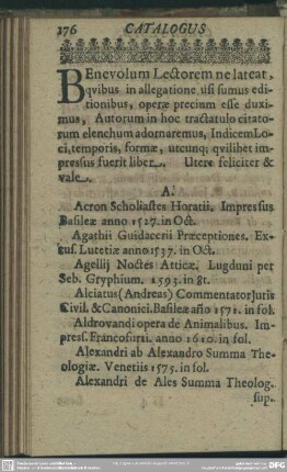 [Catalogus Autorum]